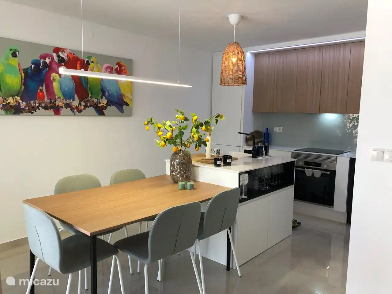 Belle cuisine avec toutes les commodités
- Refroidisseur de vin
-Induction
- Grand réfrigérateur
- Grand congélateur
- Grille-pain
-Mixeur
- Cafetière
- Bouilloire

etc.