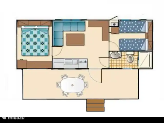 Chalet Fam VI - avec véranda et climatisation ! | Italie, Toscane, Viareggio - mobil-home L'agencement de la Casa Rossa