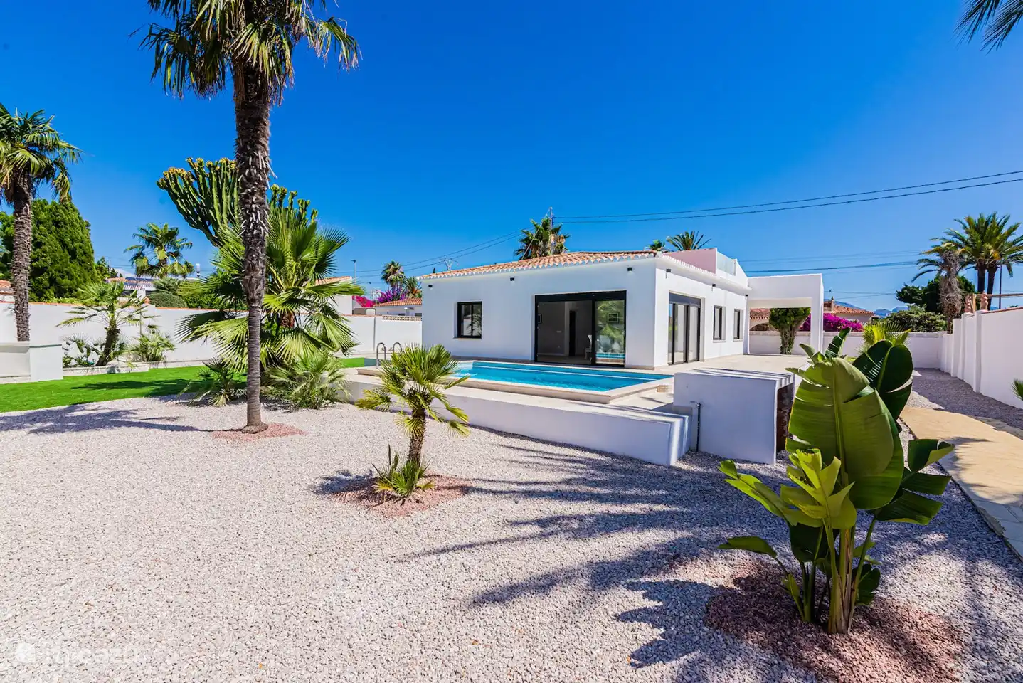 Rear of the house plus backyard.