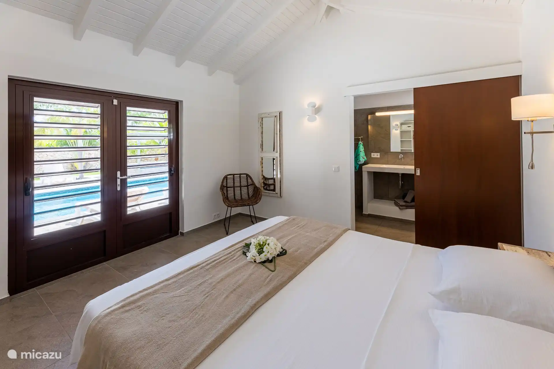 The Master bedroom. All bedrooms have their own bathroom + toilet