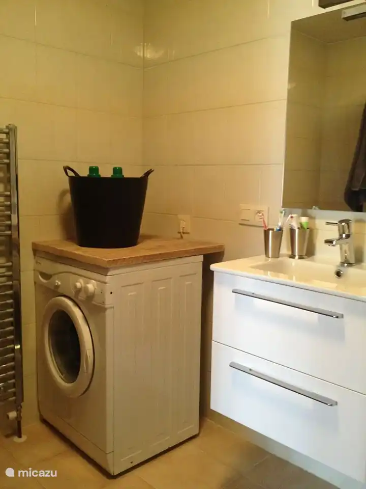 Salle de bain avec lave-linge