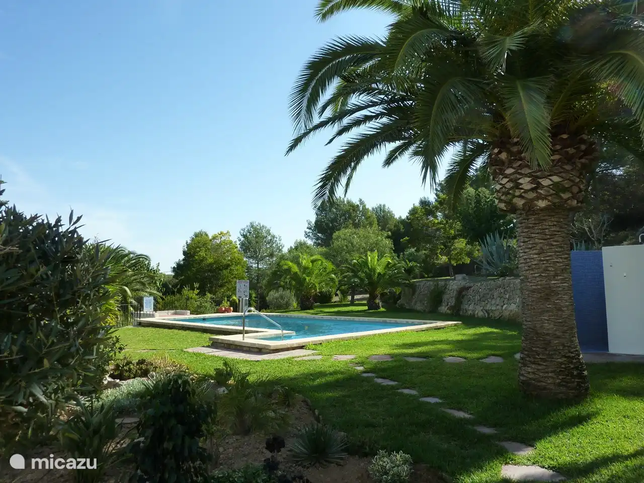 Piscine commune dans un petit parc
