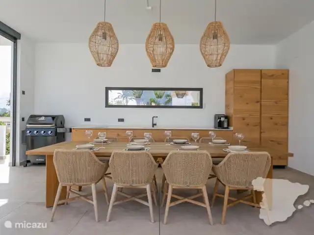 Villa Bésa | Espagne, Costa Blanca, Calpe - villa Terrasse - cuisine extérieure avec table à manger