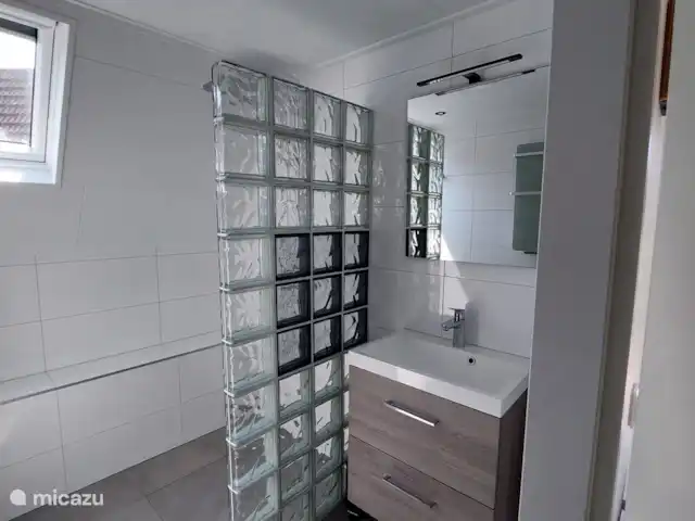 Huuske de Gramsberg en Países Bajos, Overijssel, Gramsbergen - casa vacacional Baño de lujo con muebles espaciosos.