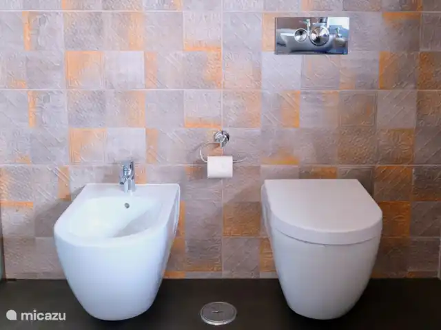 villa en Portugal, Costa de Lisboa, Ribamar – Sapateira Baño en dormitorio principal.
