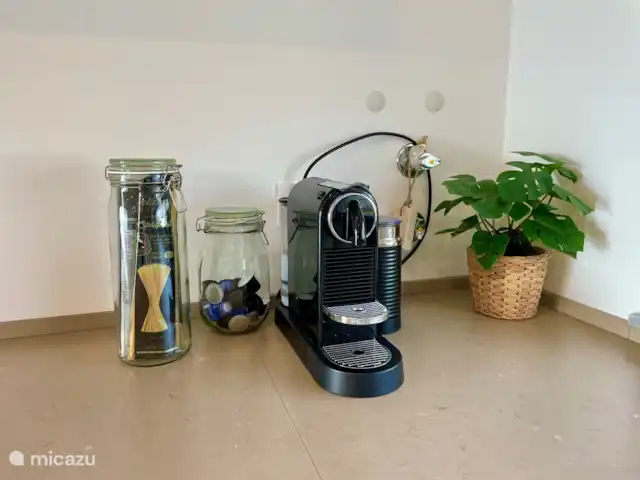 villa en Portugal, Costa de Lisboa, Ribamar – Sapateira La cocina está especialmente bien equipada. Todas las sartenes, platos y utensilios de cocina posibles están disponibles. Incluyendo cafetera Nespresso.