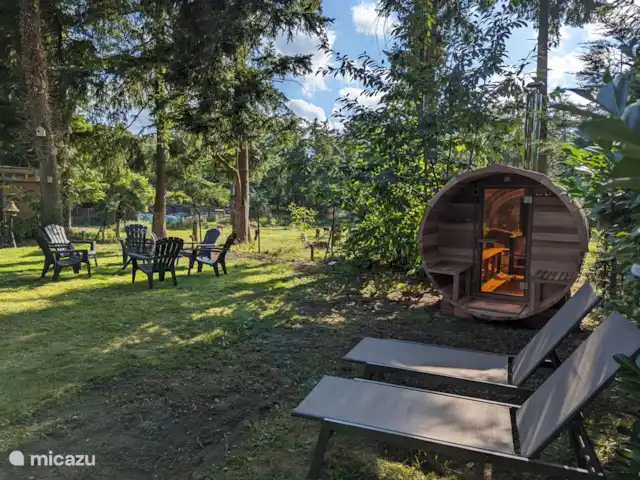 Ferme De Zuidrand | Pays-Bas, Gueldre, Lunteren - bungalow Sauna au feu de bois pour 6 personnes/arrière-cour