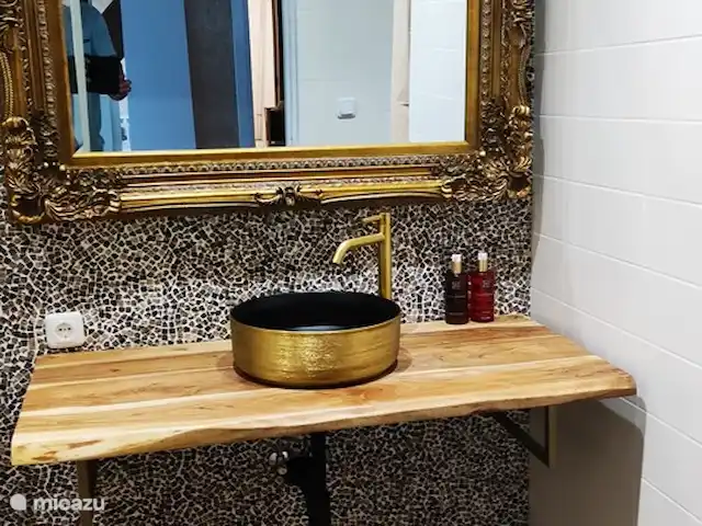 Ferme Manoir Exloermond | Pays-Bas, Drenthe, Deuxième Exloërmond - ferme Salle de bain qui appartient à la chambre avec vue large