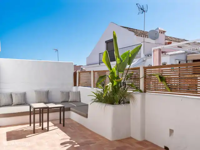 Casa adosada centro antiguo Marbella 2b en España, Costa del Sol, Marbella - casa vacacional Terraza lounge con vistas a la preciosa montaña de La Concha