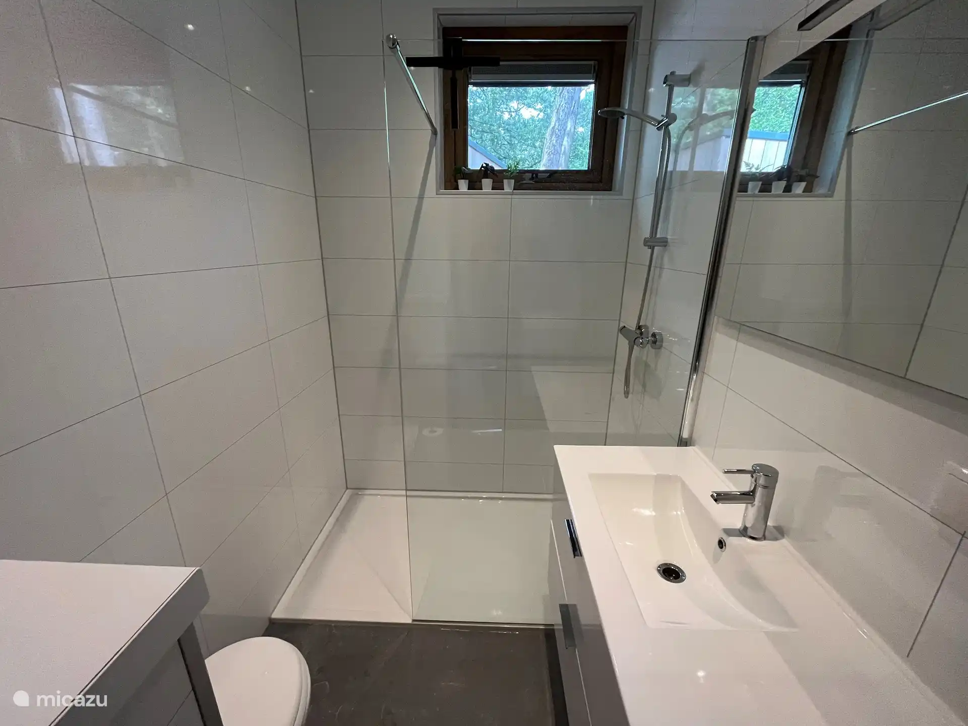 Badezimmer mit Dusche und WC