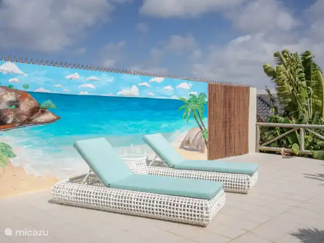 Villa Bunita Bista (Mooi uitzicht) huren in Curaçao, Banda Ariba (oost), Jan Thiel - villa Heerlijk vertoeven op de luxe bedjes, kijk je achter je dan heb je zin in een duik