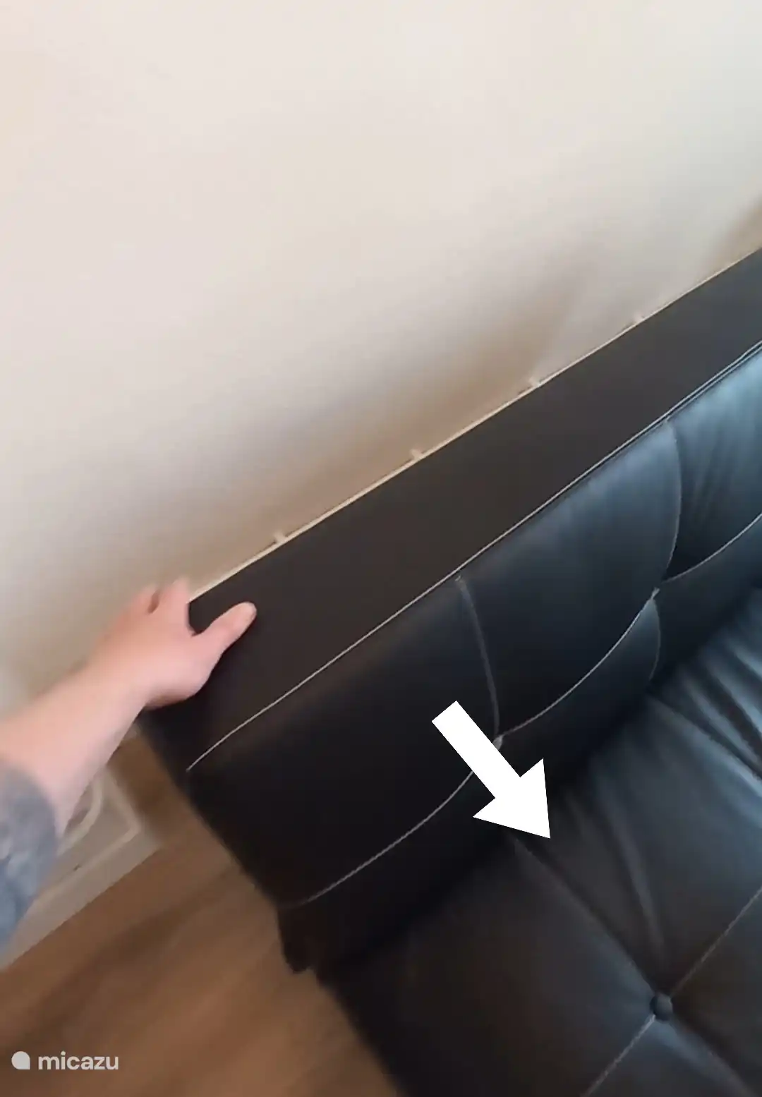 Stage 2 first pull towards you then the bench folds back. Make sure that the bench is away from the wall and LED on the pipe behind it.