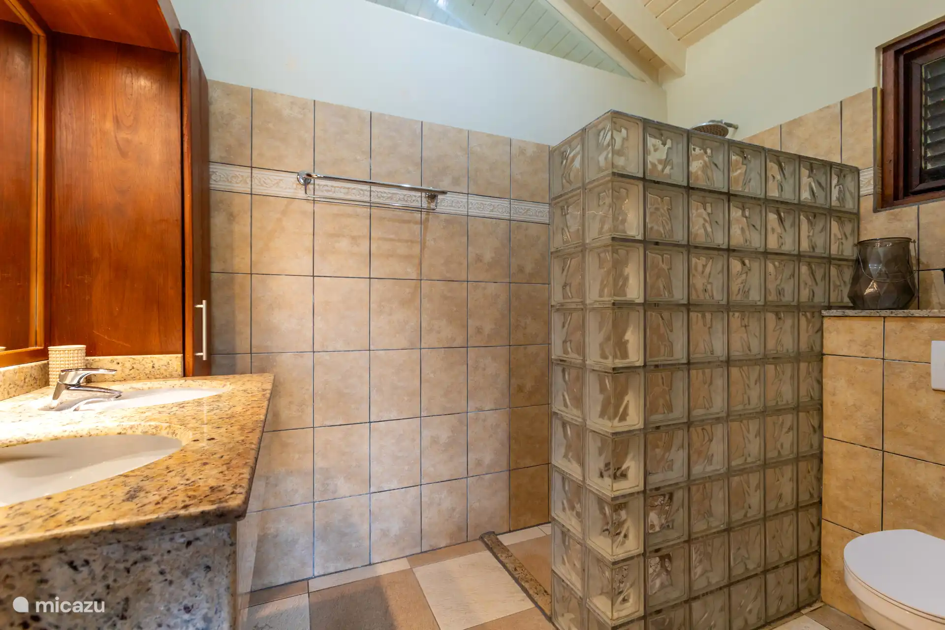 Salle de bain principale avec douche et WC