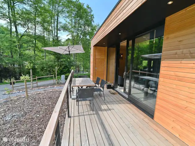 Location de Vacances Belgique, Ardennes, Durbuy, cabane en bois / lodge - Cube Sauvage Durbuy Terrasse