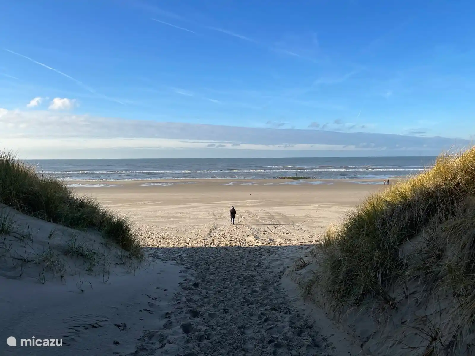A winter walk on an empty beach