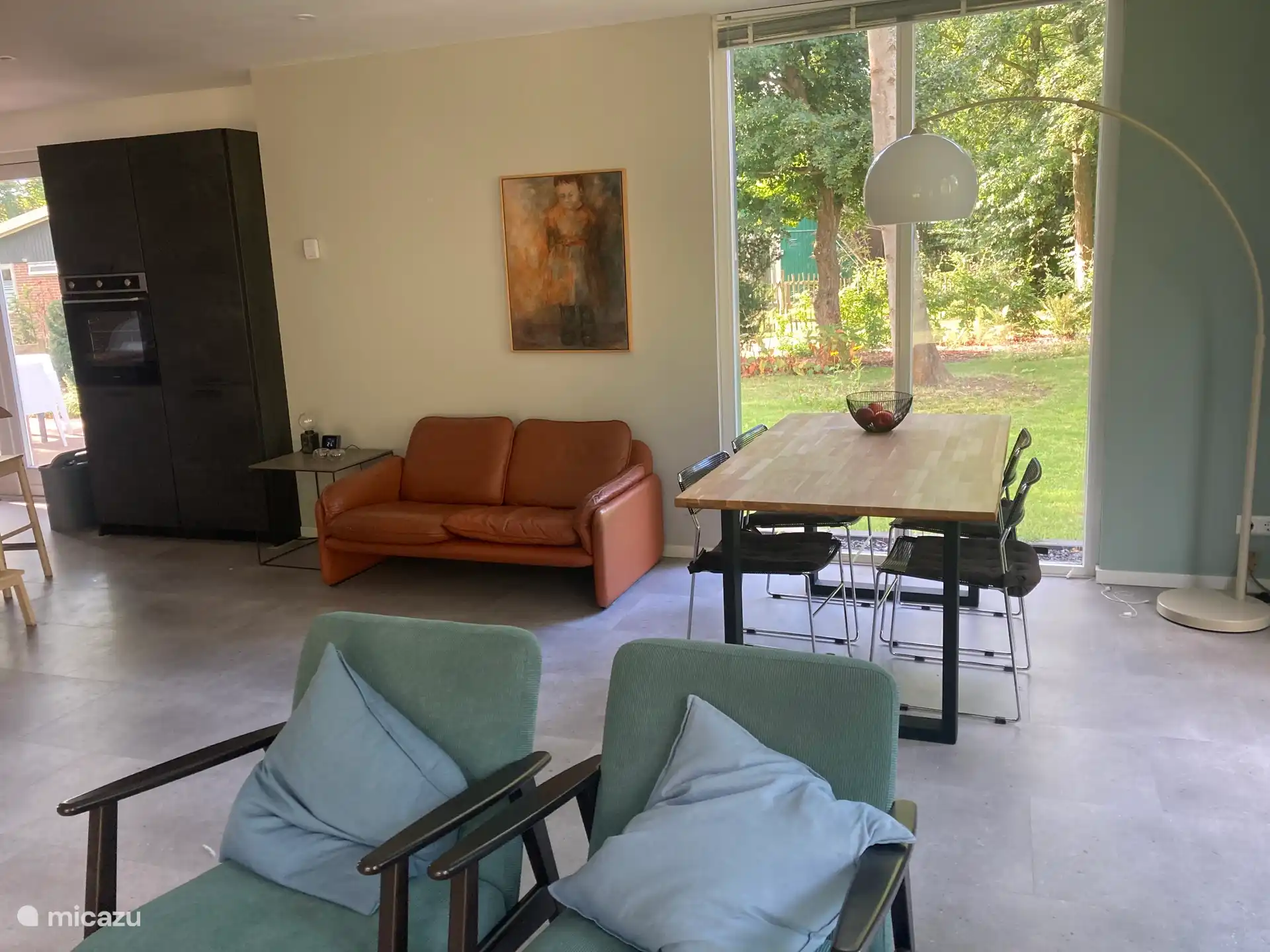 Living room and part of the kitchen