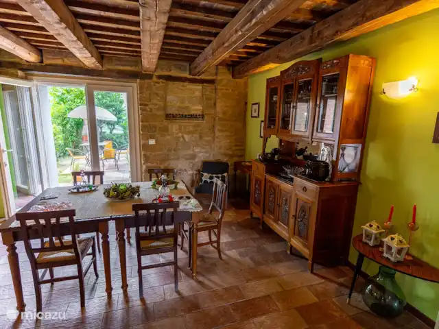 gîte / cottage huren in Italië, Marche, Cessapalombo – Appartement Nespolo Ontbijtkamer