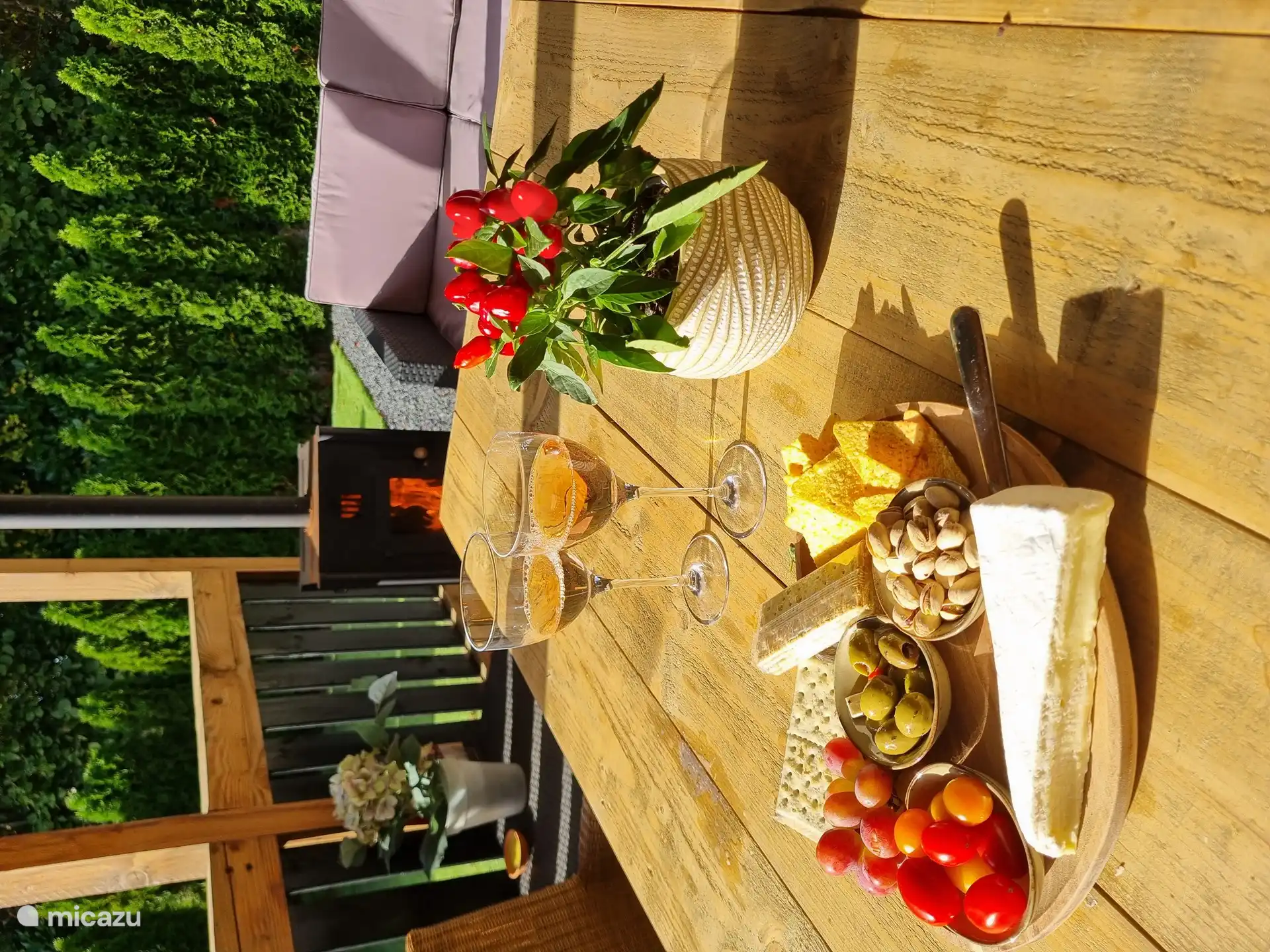 Belle véranda avec poêle à granulés 