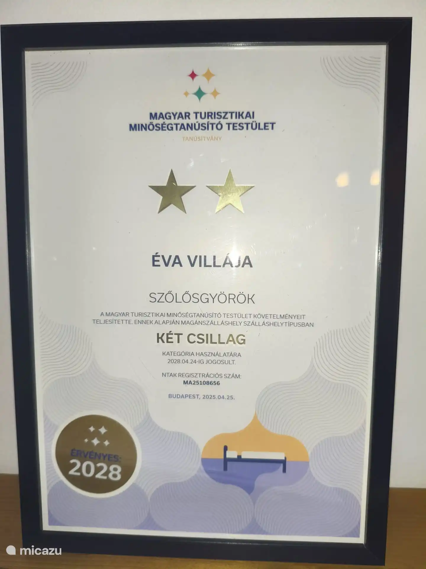 Certificado de garantía húngaro.