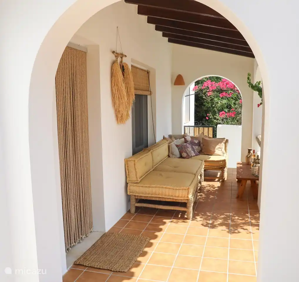 Comfortable sofa in the shade