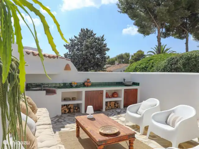 Villa El Postre | Espagne, Costa Blanca, Moraira - villa La cuisine extérieure avec un joli coin salon à côté