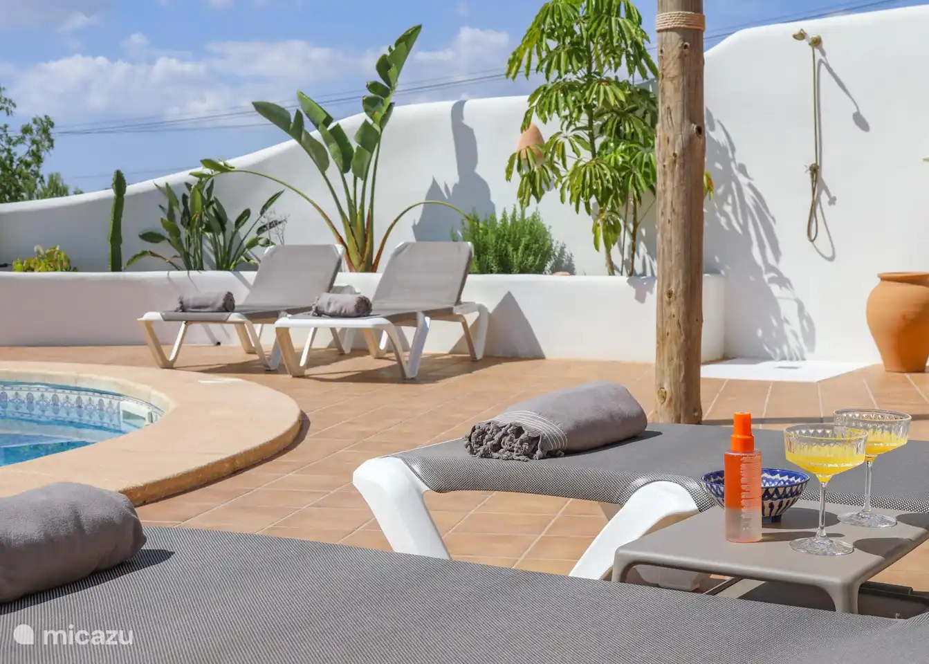 Enjoy the pool with a drink