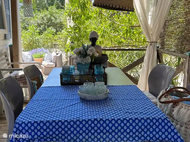 stacaravan huren in Frankrijk, Côte d´Azur, Ramatuelle – Beach House Kon Tiki St. Tropez Veranda