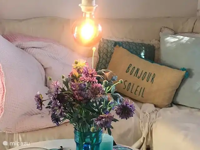 stacaravan huren in Frankrijk, Côte d´Azur, Ramatuelle – Beach House Kon Tiki St. Tropez Woonkamer