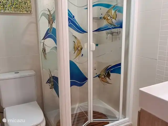 Zeebries schuilplaats huren in Spanje, Costa Blanca, Dénia - appartement Badkamer met directe toegang vanaf de hele weg.
