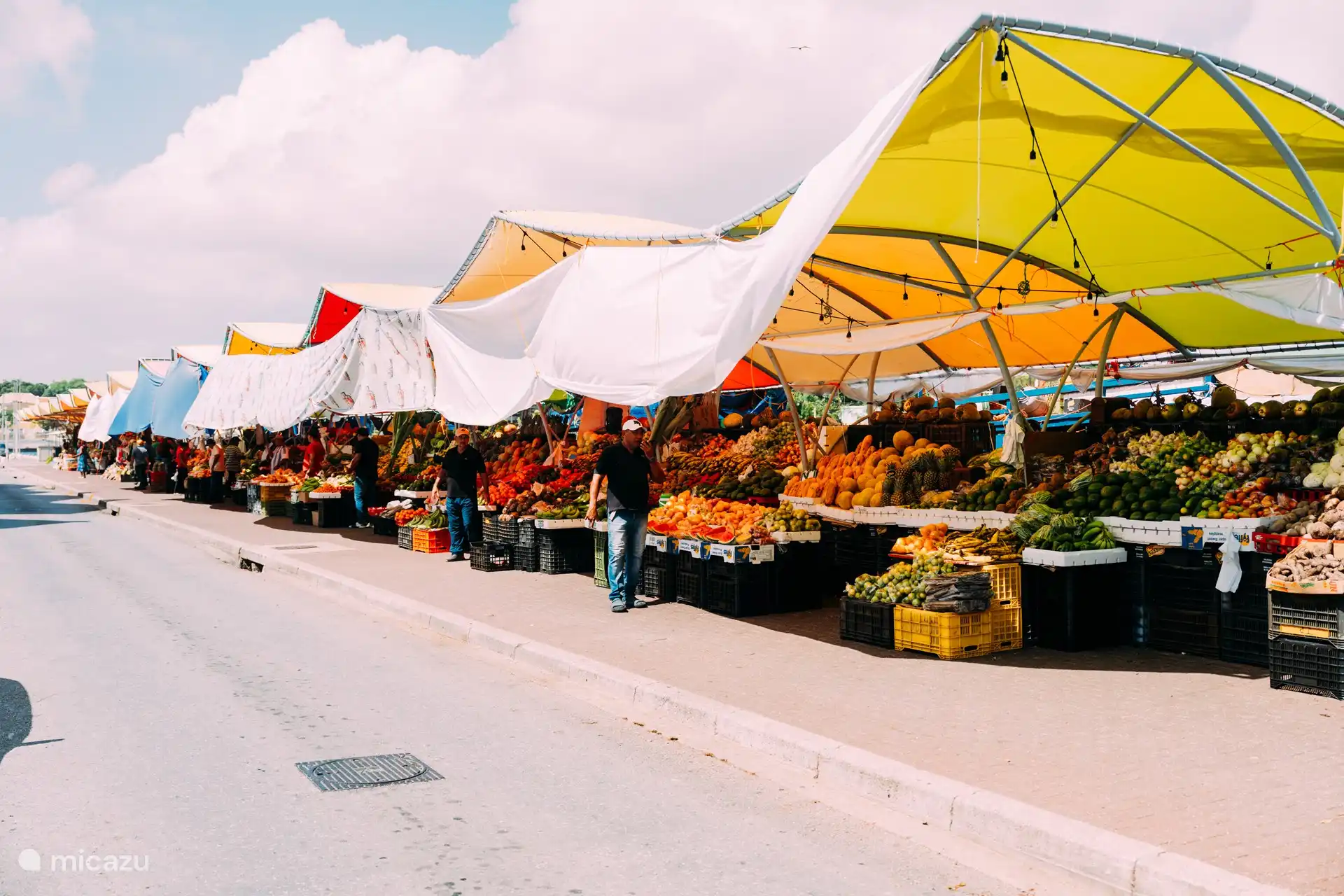 An der Pontjesbrug an der Handelskade in Willemstad legen Holzboote aus Venezuela am Kanal an und Verkäufer bieten fangfrischen Fisch sowie tropisches Obst und Gemüse (Kochbananen, Zitrusfrüchte, Papayas, Avocados) an. Dies geschieht direkt vom Kai aus im Schatten der Zelte. 