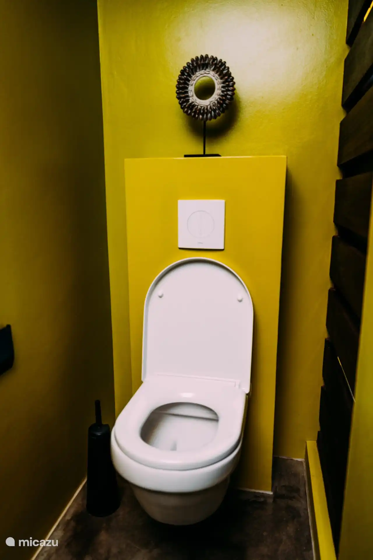 Het kleurrijke toilet.