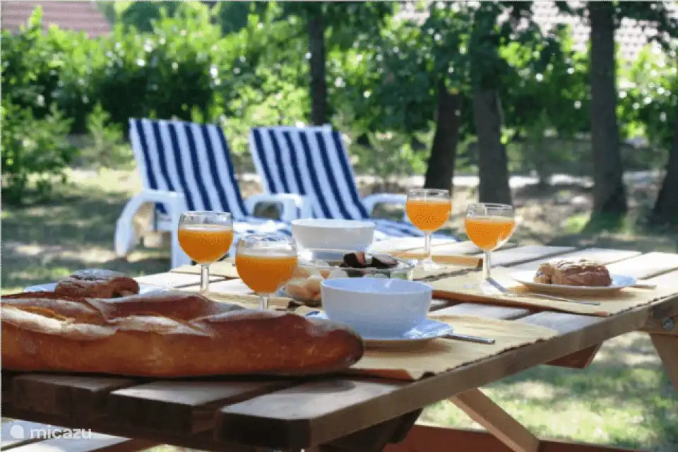 Delicioso desayuno en el jard&#237;n.