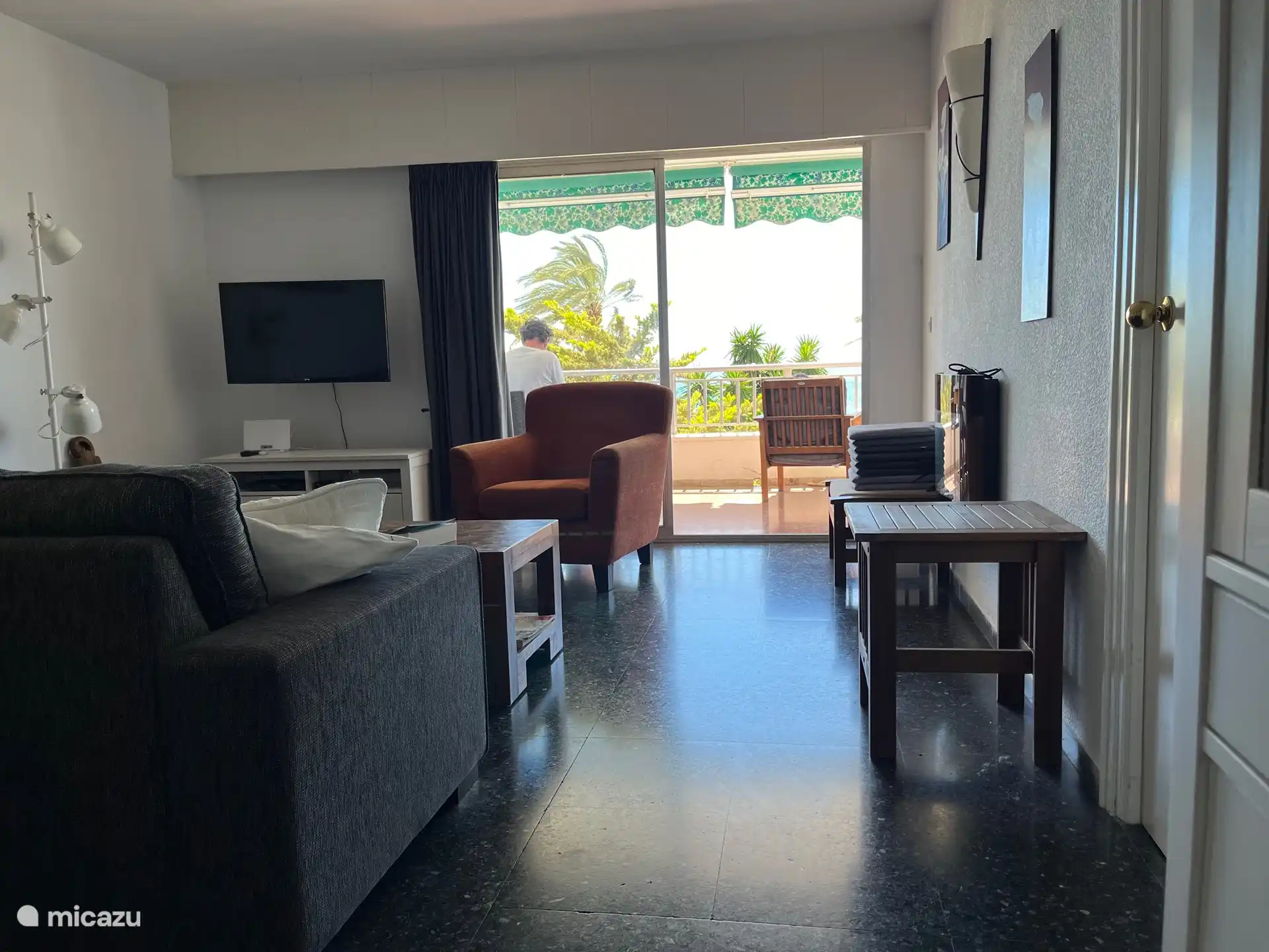 Das Wohnzimmer / Fernseher mit Google Chrome Cast /
Sofa / Meerblick / WLAN verfügbar