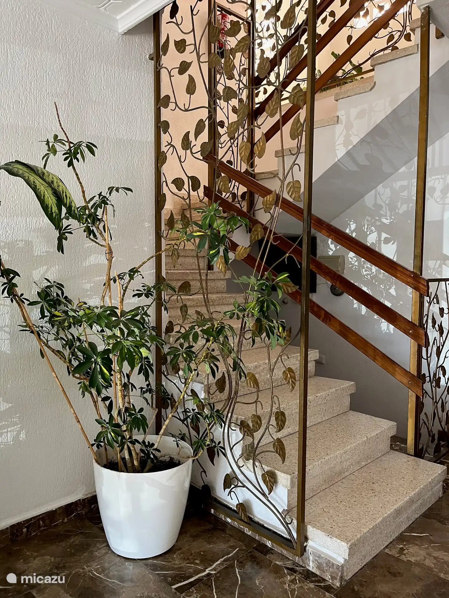 Eingang mit Treppe und Aufzug