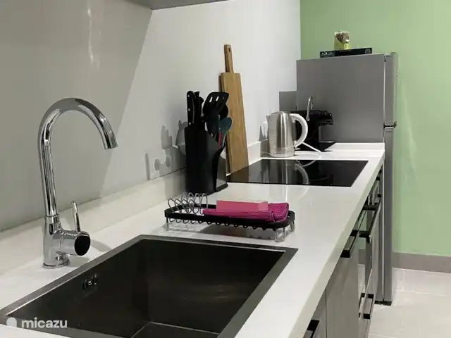 BohoGarden B - Fully airconditioned huren in Curaçao, Banda Ariba (oost), Jan Thiel - appartement Een modern ingerichte keuken 
*vaatwasser *Nespresso koffiemachine *Combi oven *inductie kookplaat *Koelkast