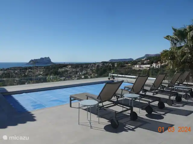 Villa Vista Mar Benissa avec piscine | Espagne, Costa Blanca, Benissa - villa La belle vue depuis la terrasse avec piscine