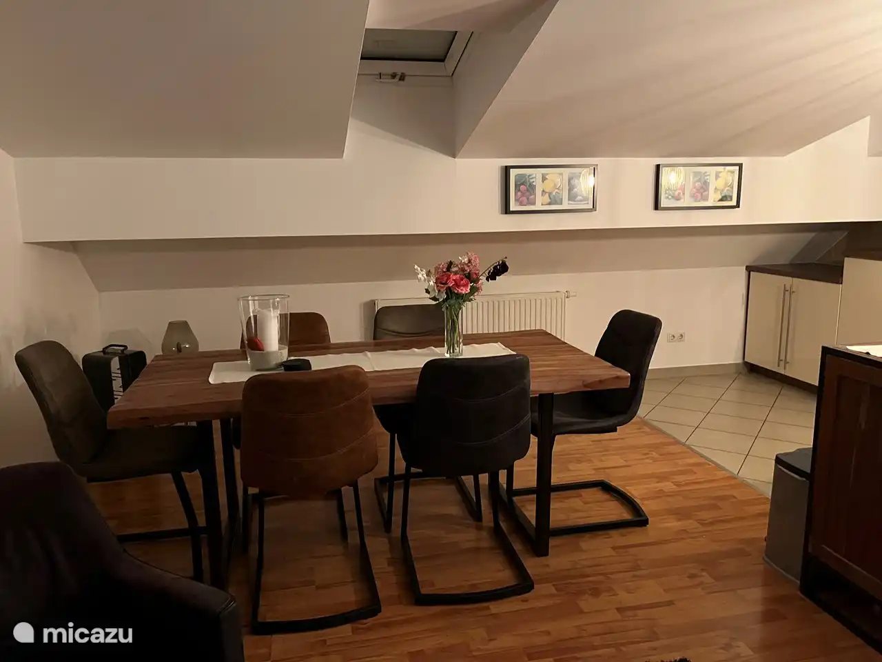 Dining area and open kitchen