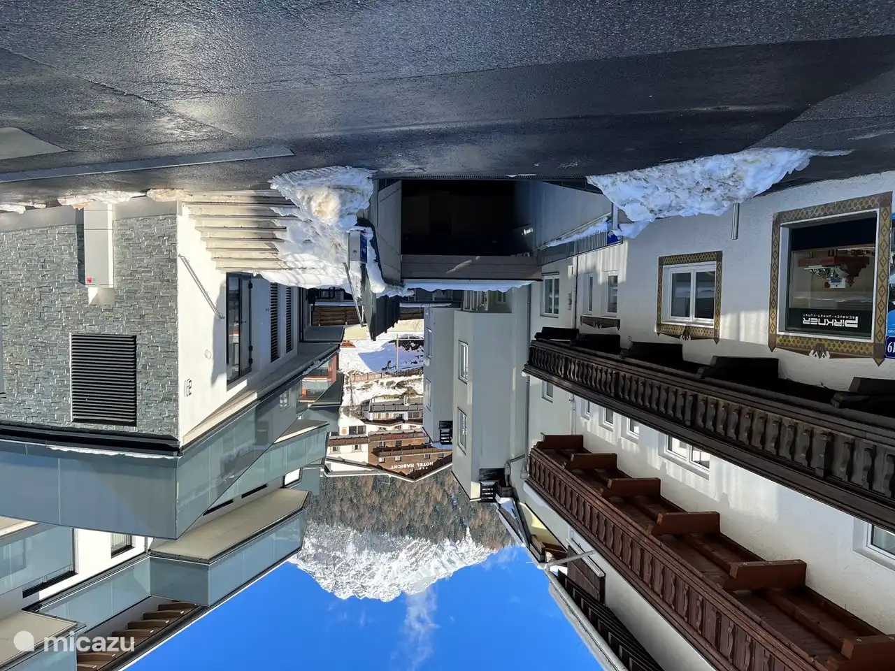 Entrance to the underground car park. The parking lot of apartment Top 15 is located on the left side of this parking garage.
