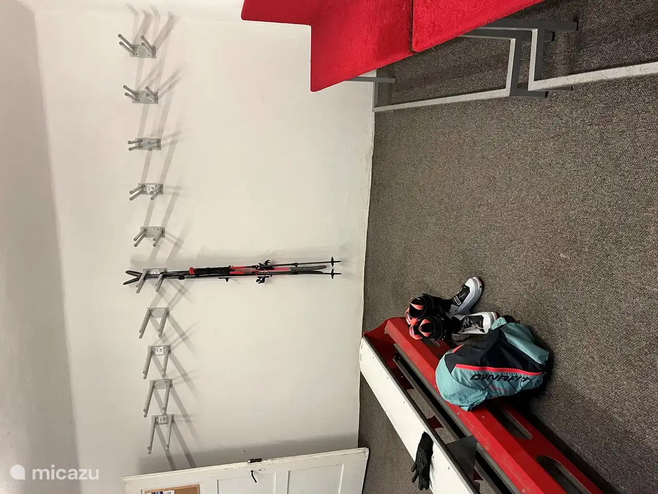 The ski cellar at the bottom of the basement of the building, accessible via the parking garage and via the main entrance of the apartment.