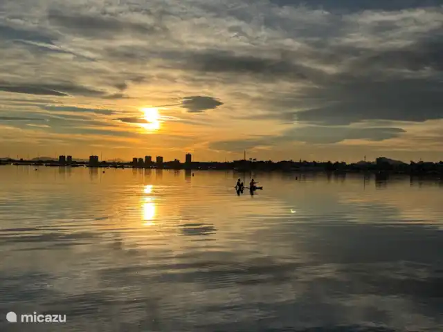 Location de Vacances Espagne, Murcia, San Pedro del Pinatar, appartement - Casavita Coucher de soleil depuis la jetée de San Pedro del Pinatar