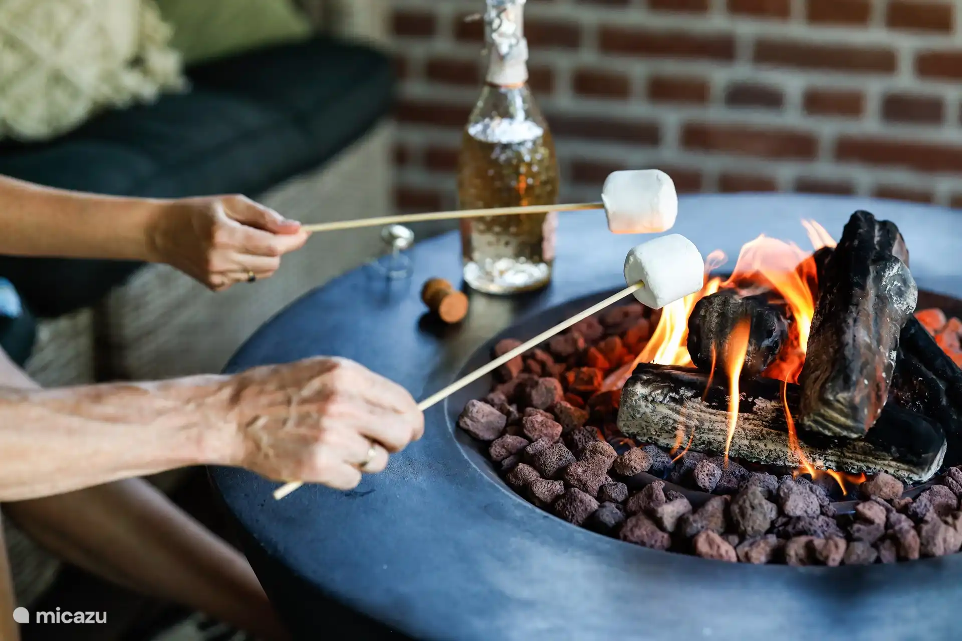 Guimauves sur le feu.