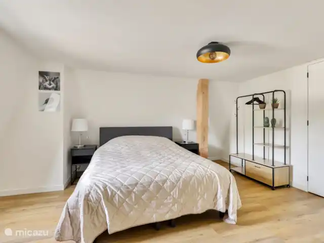 bed & breakfast huren in Nederland, Gelderland, Apeldoorn – Huisje Wenum: 4 - Wolf Ruime slaapkamer met tv en ensuite badkamer.