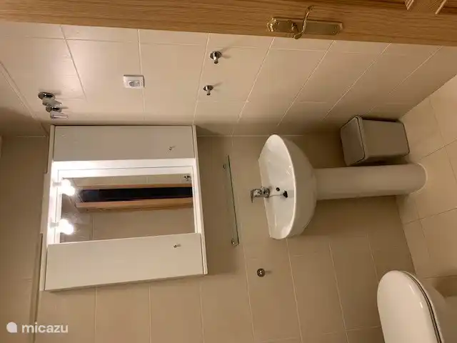 Cuarto de baño con ducha a ras de suelo.