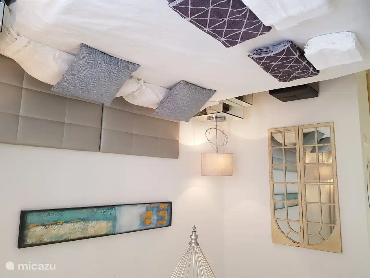 The master bathroom is right next door.