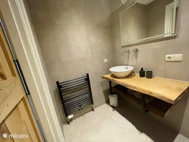 Casa Moos | Pays-Bas, Overijssel, Geesteren - maison de vacances Lavabo avec suffisamment de serviettes de bain et un sèche-cheveux