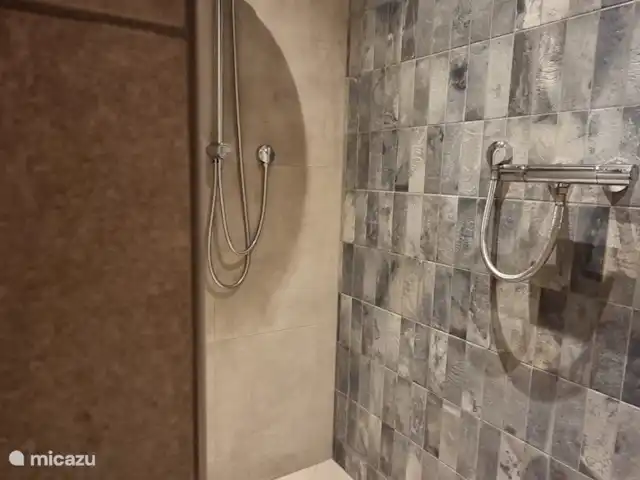 Casa Moos | Pays-Bas, Overijssel, Geesteren - maison de vacances Douche à l'italienne spacieuse avec distributeur de shampoing et gel douche