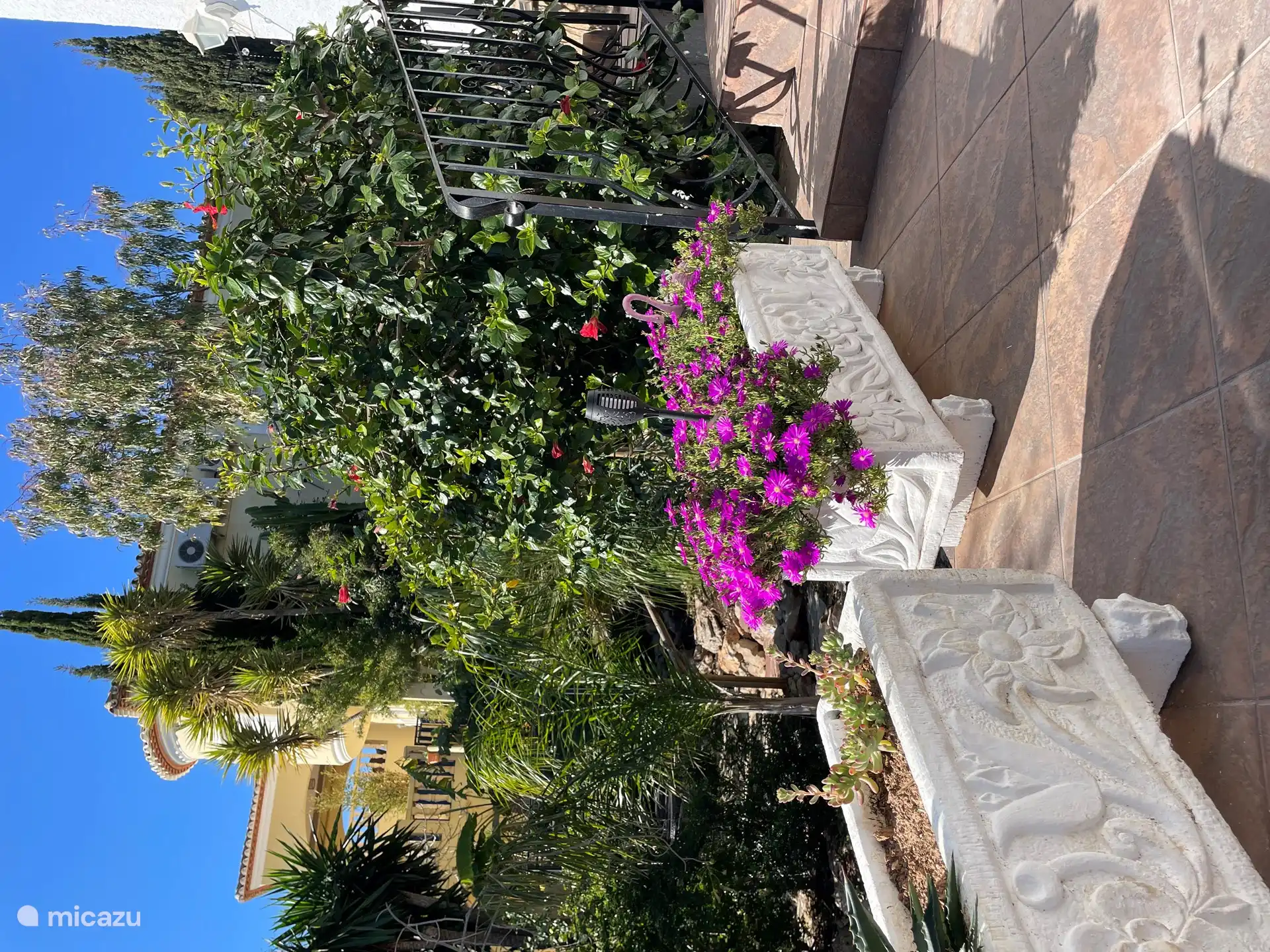 Pad naar de deur van het appartement