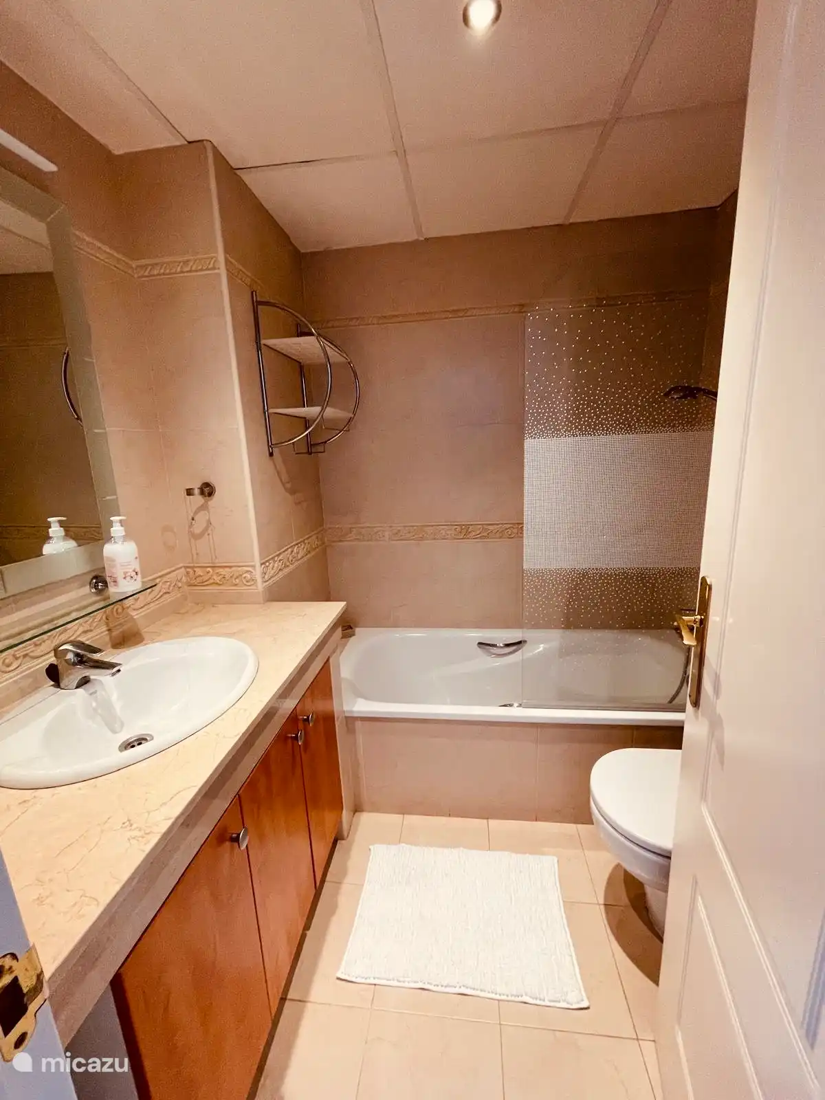 badkamer met badkuip/bidet en toilet 