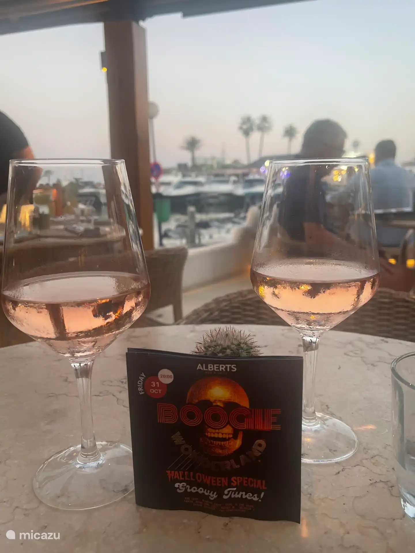 Delicious dining at the harbor at restaurant Alberts. Easy to reach within walking distance of the accommodations. 