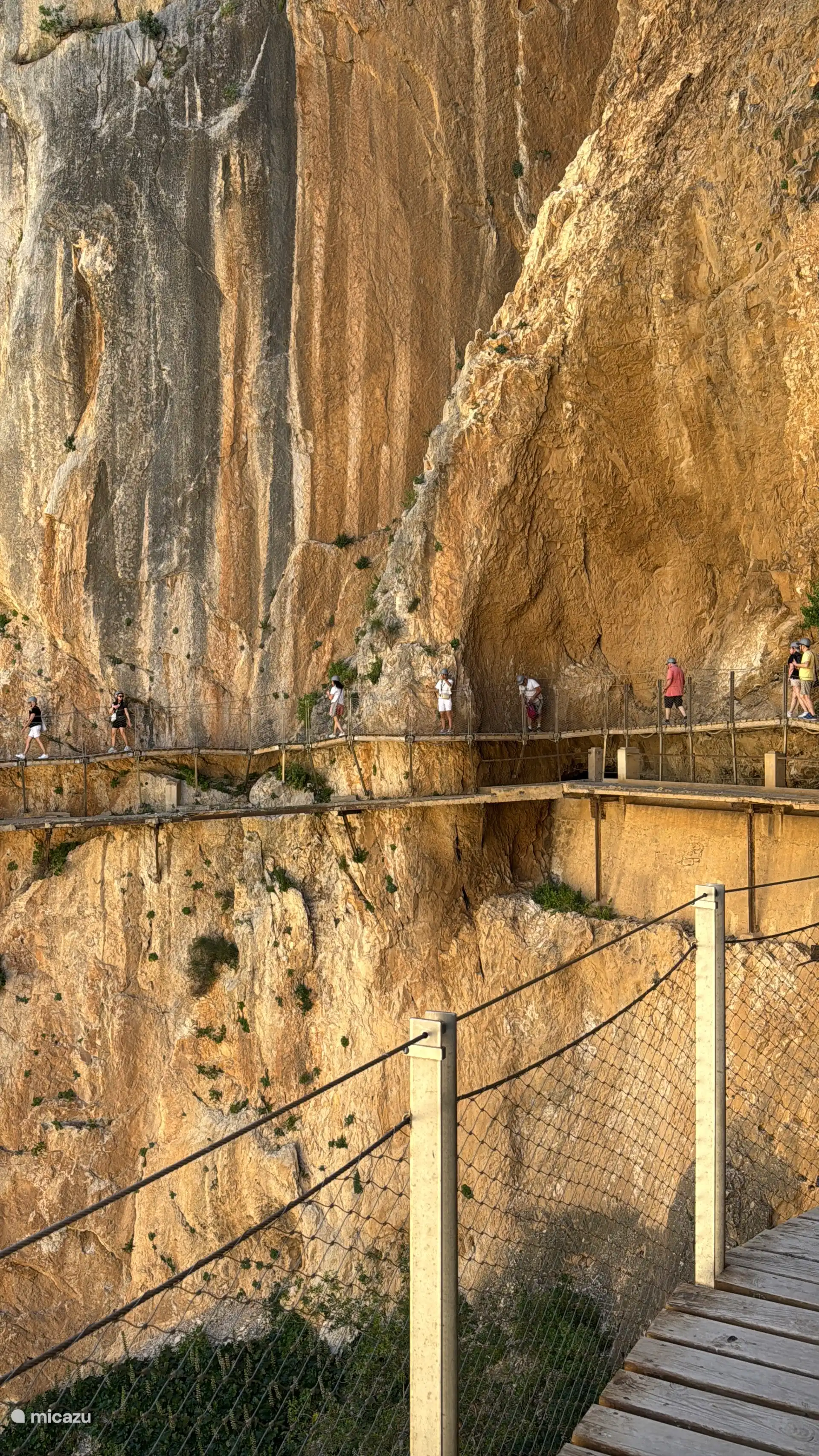 Caminito del Rey (the king's path) is more than an hour's drive away. 
Beautiful 3-kilometer walkway against rock walls 100 meters above the river. Beautiful nature and impressive views.